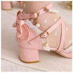 Plus Size Qi Lolita Bow Pearl Sandals - image 20