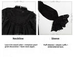 Dawn Bell & Dusk Song - Gothic Lolita Velvet OP Dress, Back Zipper and Accessories - image 24