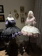 Purple Black Gothic Underbust JSK and Off Shoulder Blouse Set - image 9
