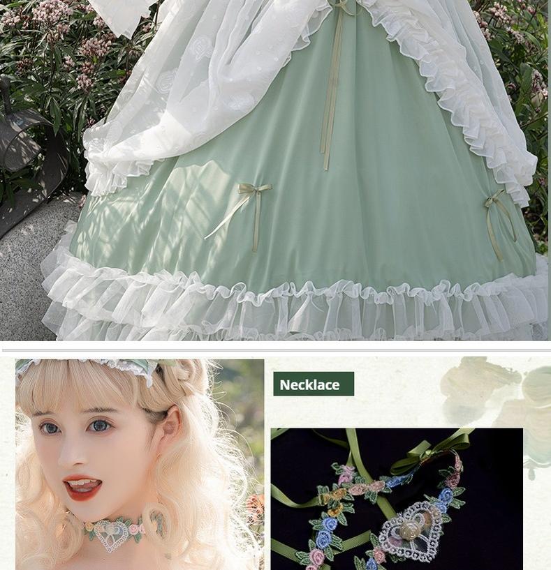 Toting Basil - Wedding Lolita Bolero, Necklace, Cuffs and Side Clip Collection - image 15