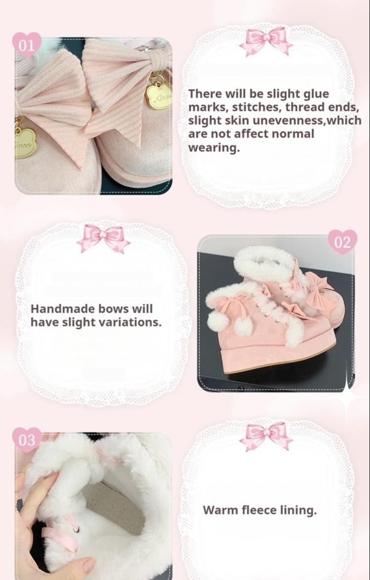 Warm - Winter Sweet Lolita Snow Boots Thick Sole Fleece Shoes - image 27