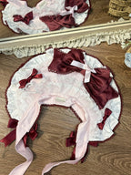 Teddy and Strawberry Embroidery Pink Sweet Lolita OP Dress Full Set - image 8