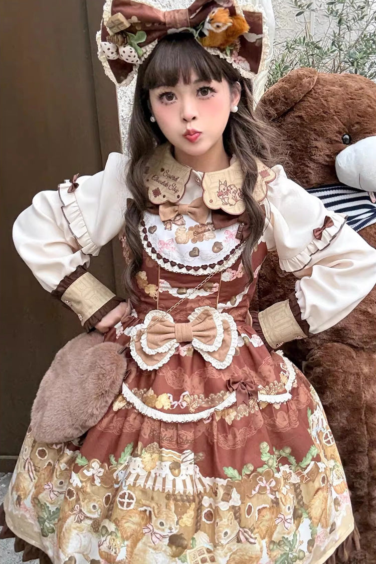 Squirrel Chocolate Shop - Sweet Lolita Dress & Blouse Set - image 2