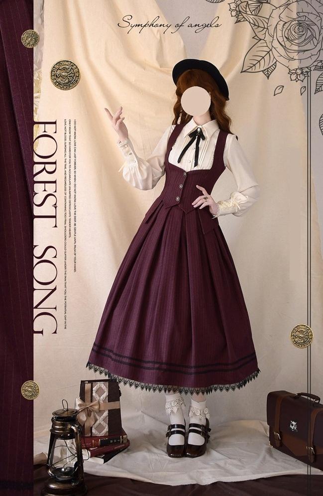 Griffin's Promise - Classic Lolita Skirt Striped Plaid Elegant SK - image 2