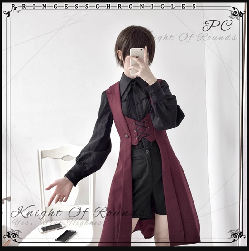 The Night Prelude Medieval Ouji Lolita Long Vest - image 1
