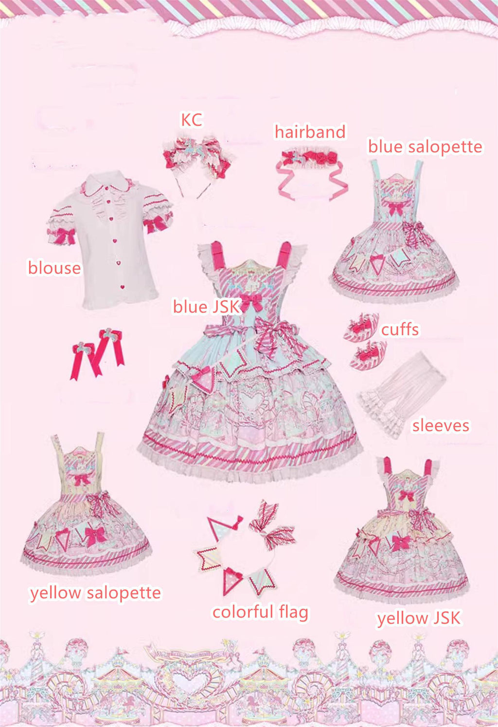 Candy Park Sweet Lolita Print Jumper Dress and Accessories - image 31