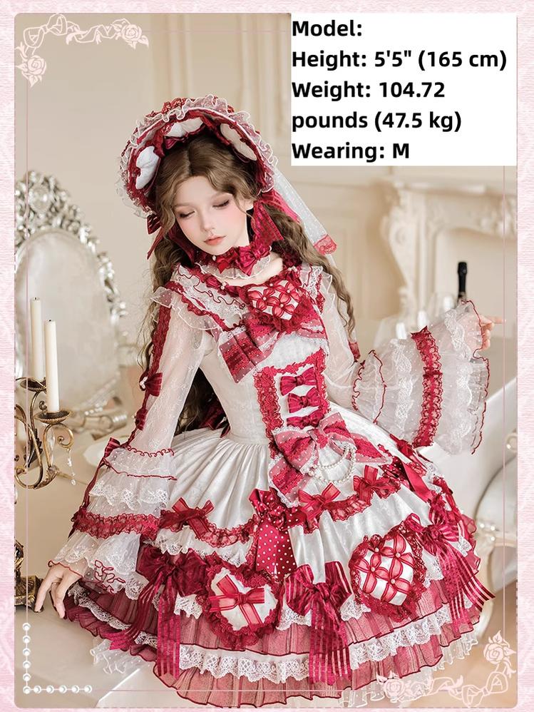 Heart of Love - Sweet Lolita Wedding JSK, Bow Details - image 7