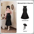 Blake - Boning Gothic Lolita Mermaid Skirt, Lifted-hem SK and Accessories - image 22