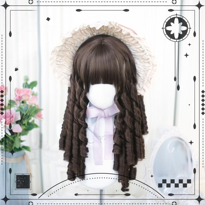 Classic Brown Lolita Wig with Roman Roll - image 1