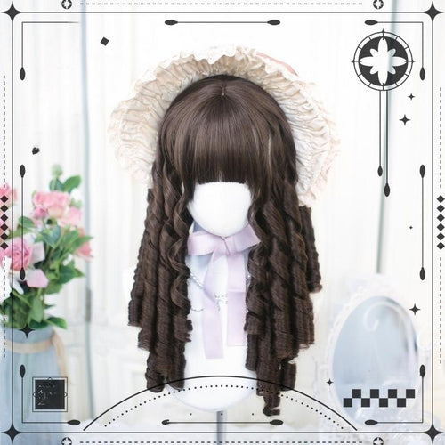Classic Brown Lolita Wig with Roman Roll - image 1