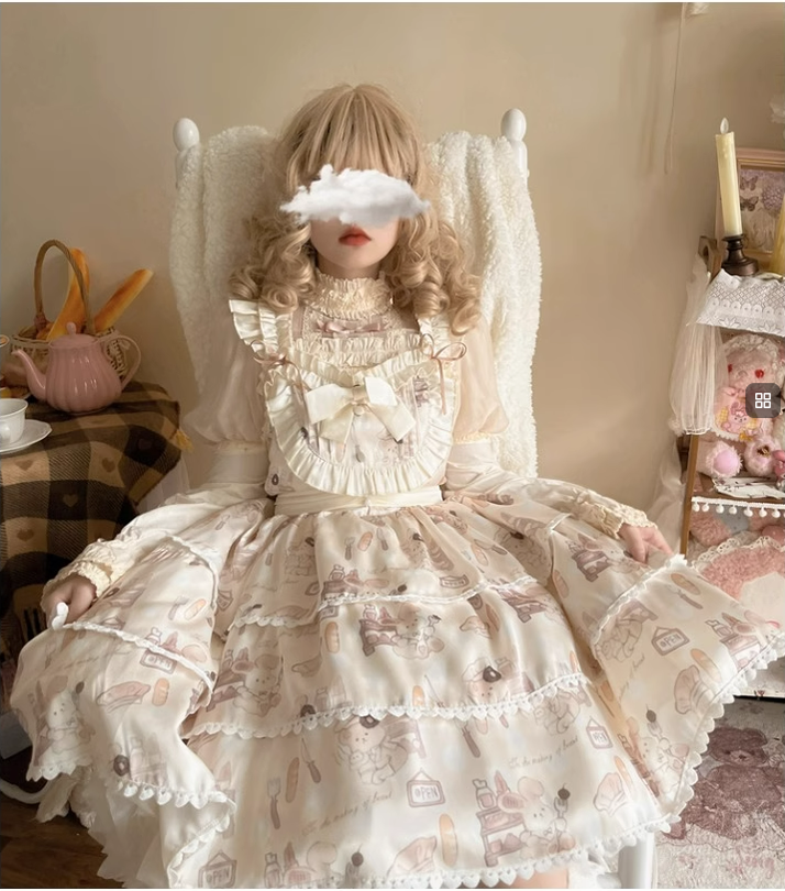 Plus Size Sweet Lolita Beige Jumper Dress - image 5