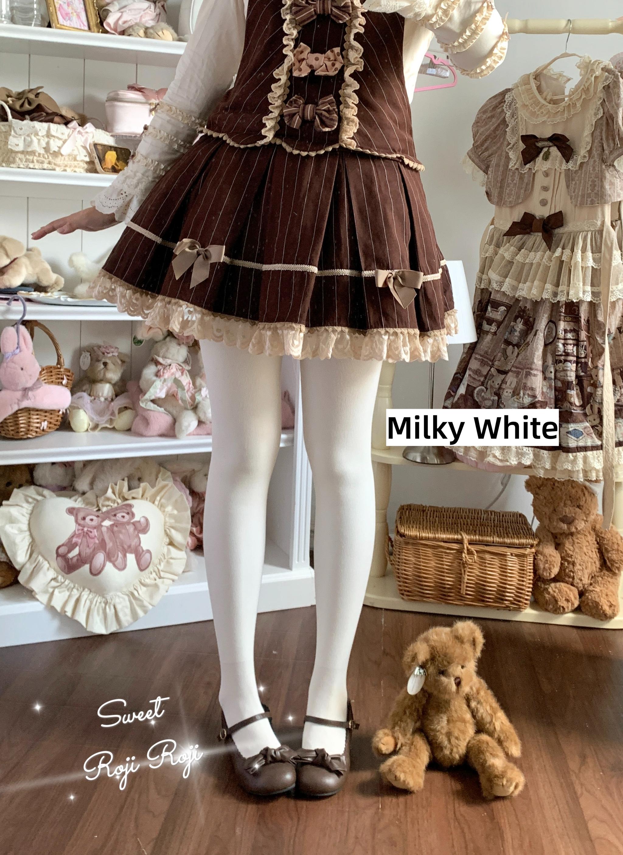 Kawaii Lolita Fleece-Lined Tights, Multiple Colors - image 1