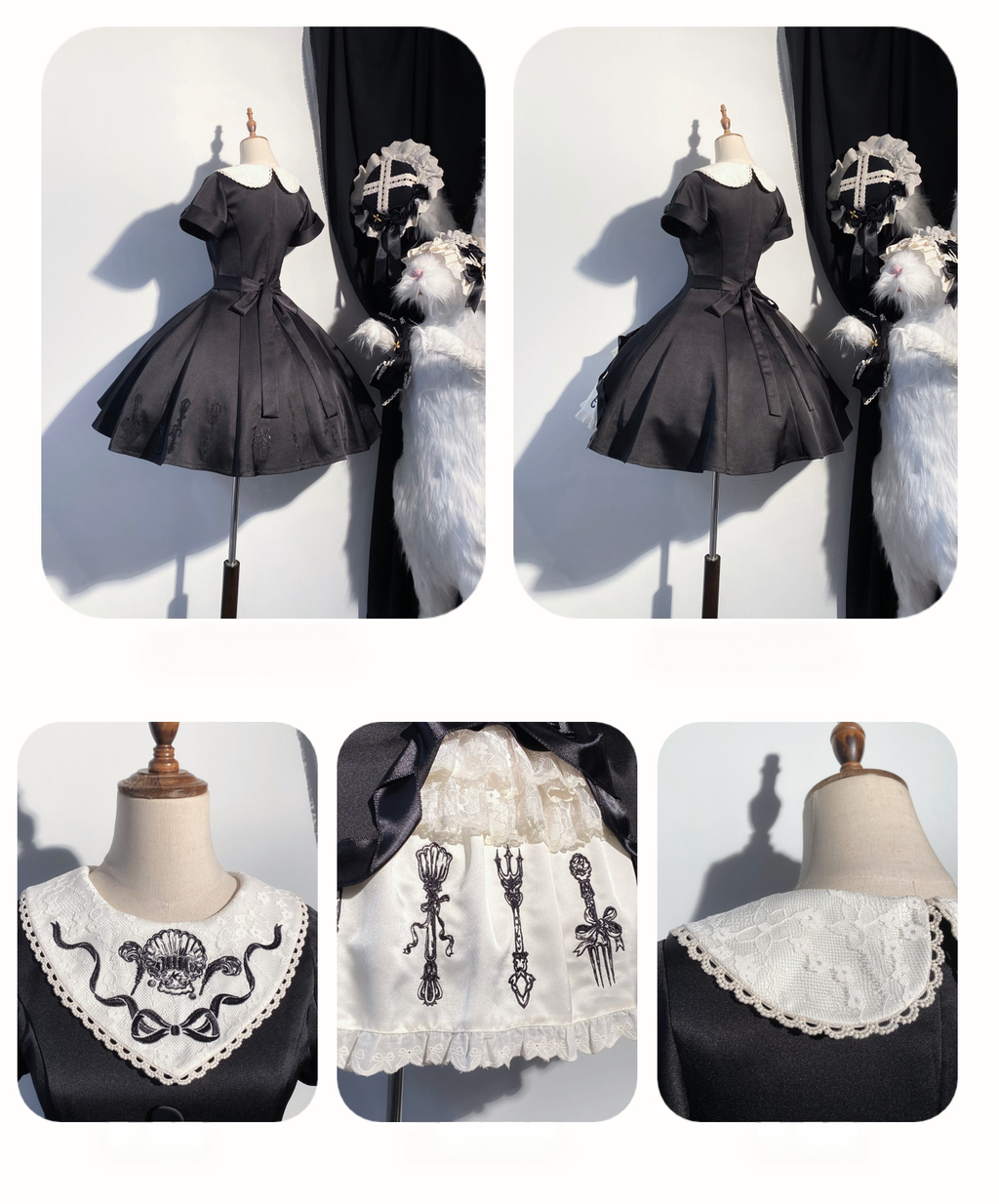 Silent Dinner - Gothic Cutlery Embroidery Lolita OP - image 6