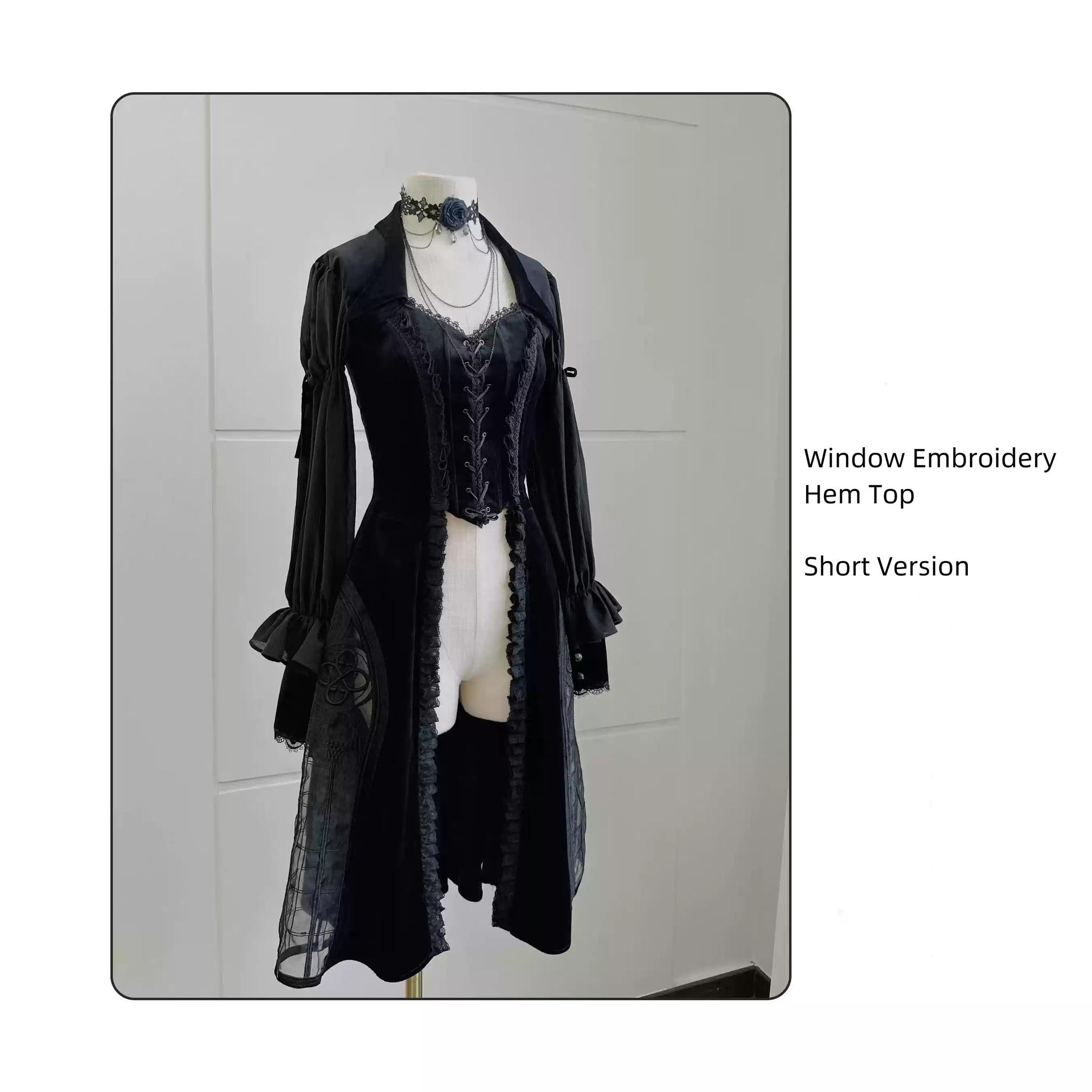 Night Traveler - Classic Gothic Lolita Dress with Stained Glass Window Print - image 52