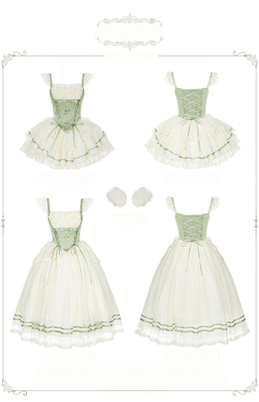 Unfailing - Classic Lolita Bow Jacquard Corset JSK Dress - image 6