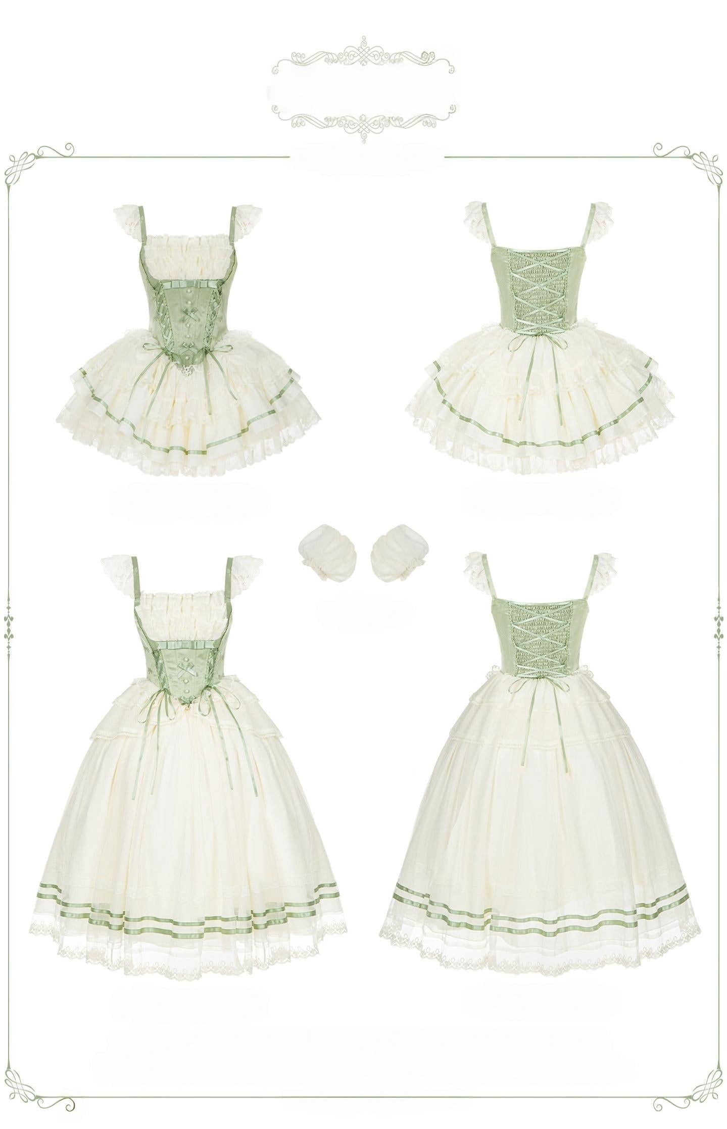 Unfailing - Classic Lolita Bow Jacquard Corset JSK Dress - image 6