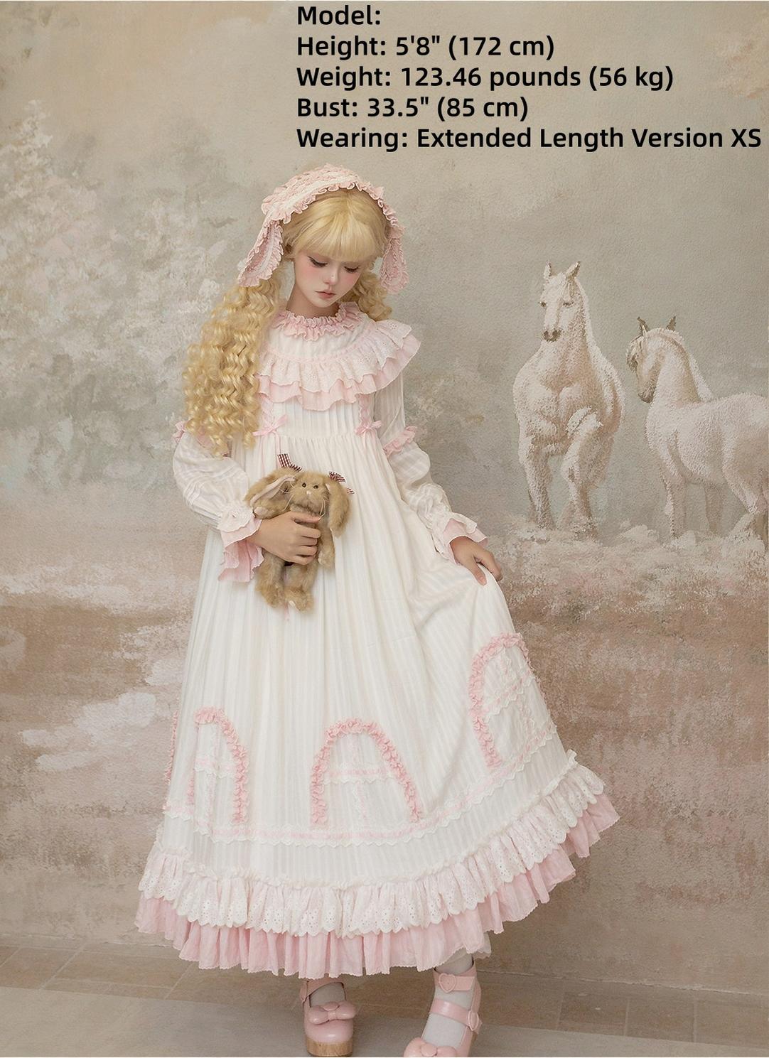 Lilian Classic Lolita Doll-Like OP Dress and Bunny Ear Hairband - image 8