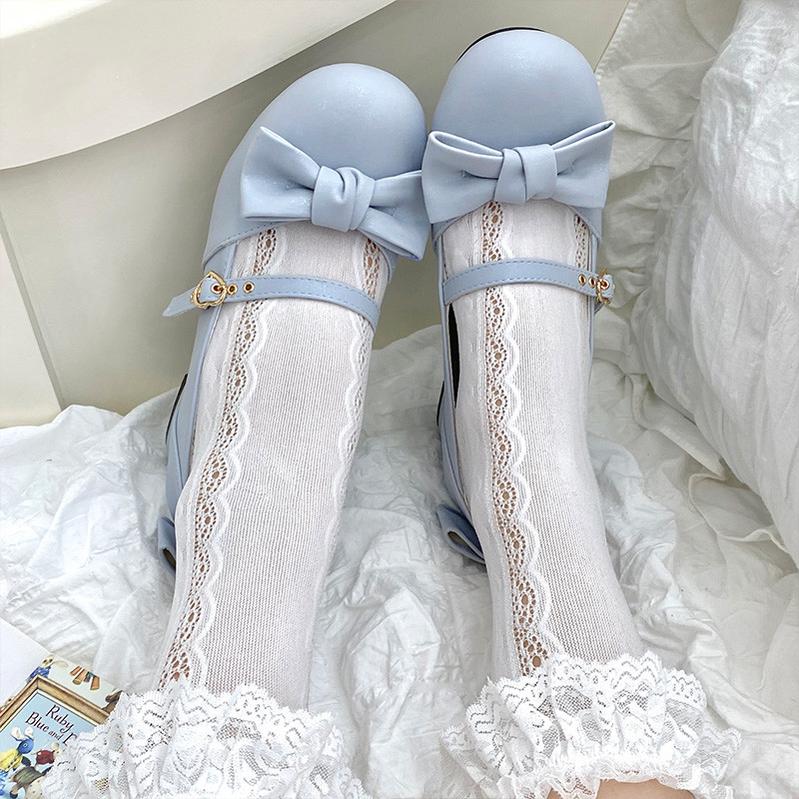 Elegant Lolita Bownot Retro High Heel Shoes - image 5