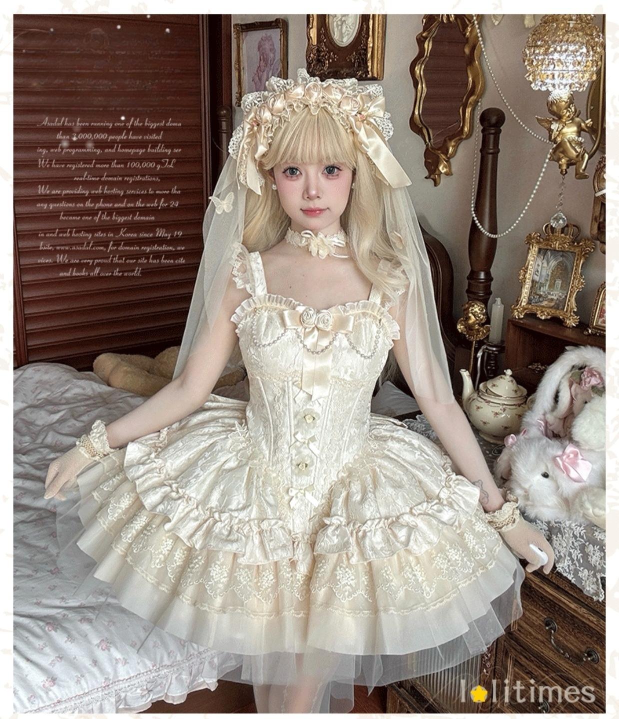Fleeting Dreams - Ballet Sweet Lolita Mini JSK and Choker and Accessories - image 2
