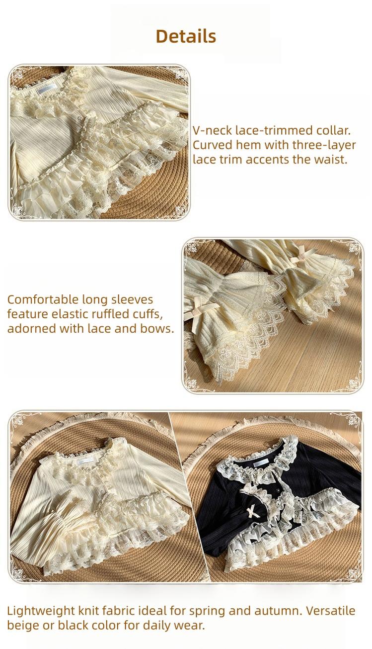 Bloom Period - Elegant Lolita Bolero, Layered Lace Ruffles - image 8