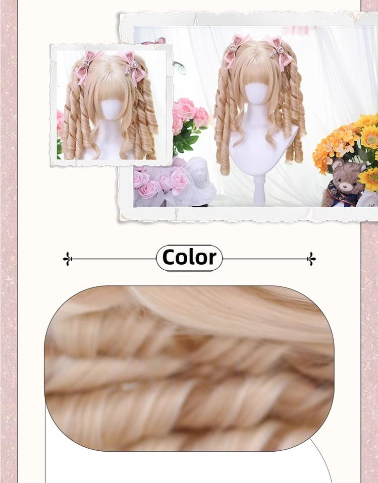 Retro Lolita Wig, Detachable Roman Curl Ponytails - image 4