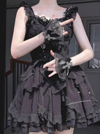 Gothic Lolita Cuffs with Cross Black and White Hand Sleeve - image 5