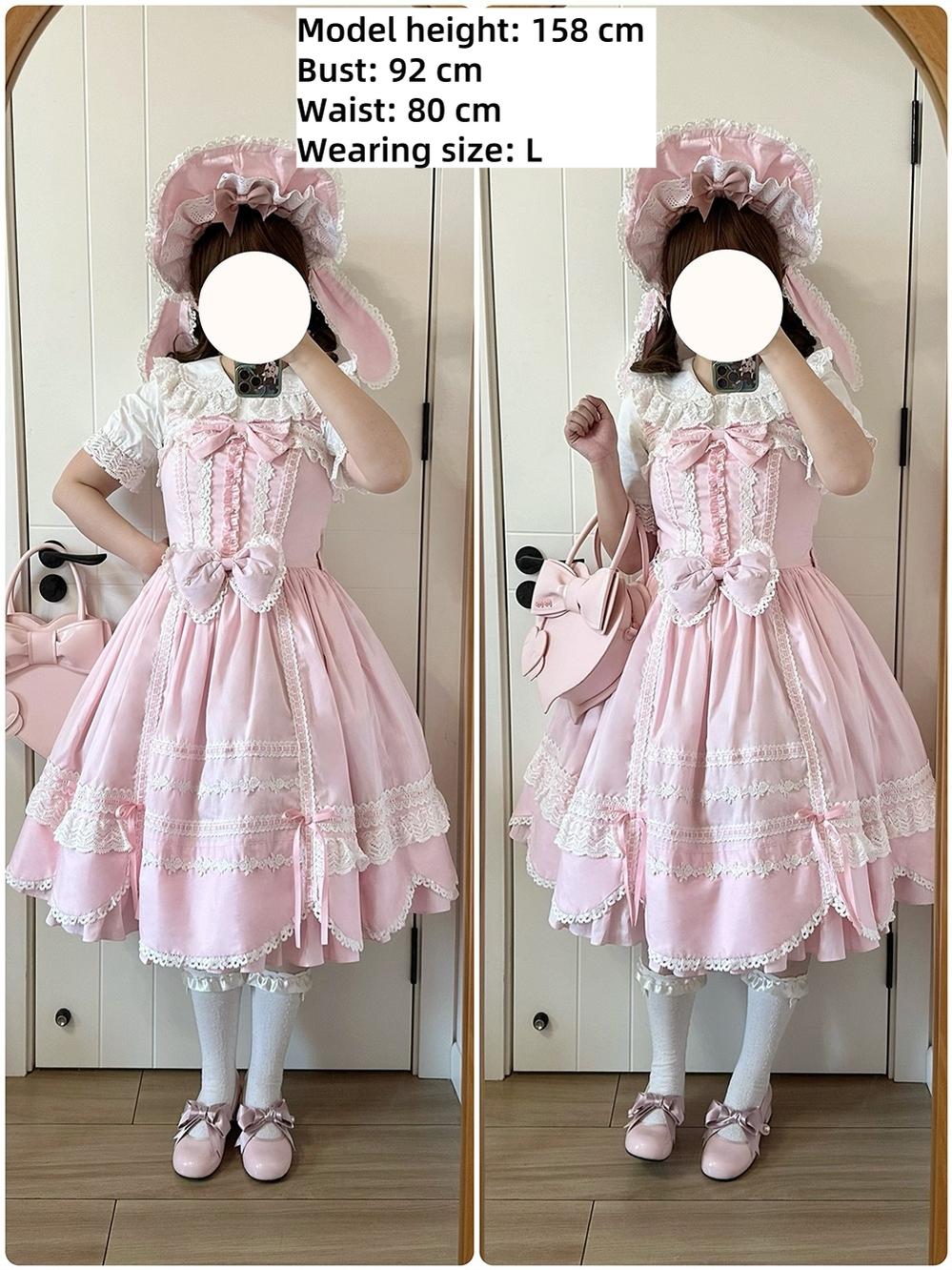 Vintage Petal Rabbit - Cotton Old School Lolita JSK Dress, Petal-Shaped Hem - image 43