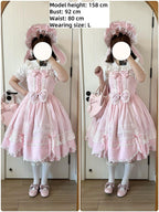 Vintage Petal Rabbit - Cotton Old School Lolita JSK Dress, Petal-Shaped Hem - image 43
