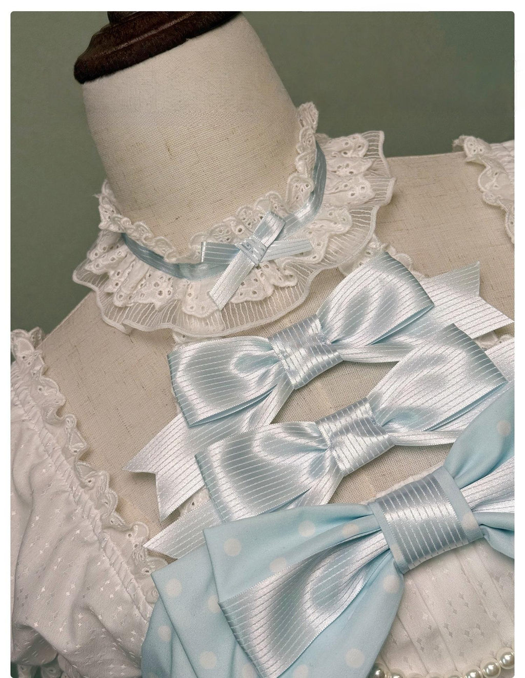 Old School Lolita Halter Neck OP Dress, Polka Dot Accent - image 34