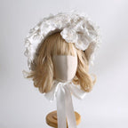Xiaogui Classic Lolita Pure White Hairband, BNT, Top Hat and Flower Clips - image 3