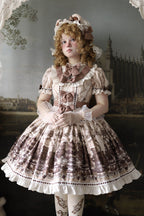 Teddy Bear Party - Daily Sweet Lolita Short-Sleeve OP Dress - image 2
