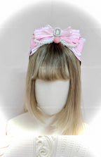 Plaid Strawberry Adjustable Bow Lolita Headband - image 3