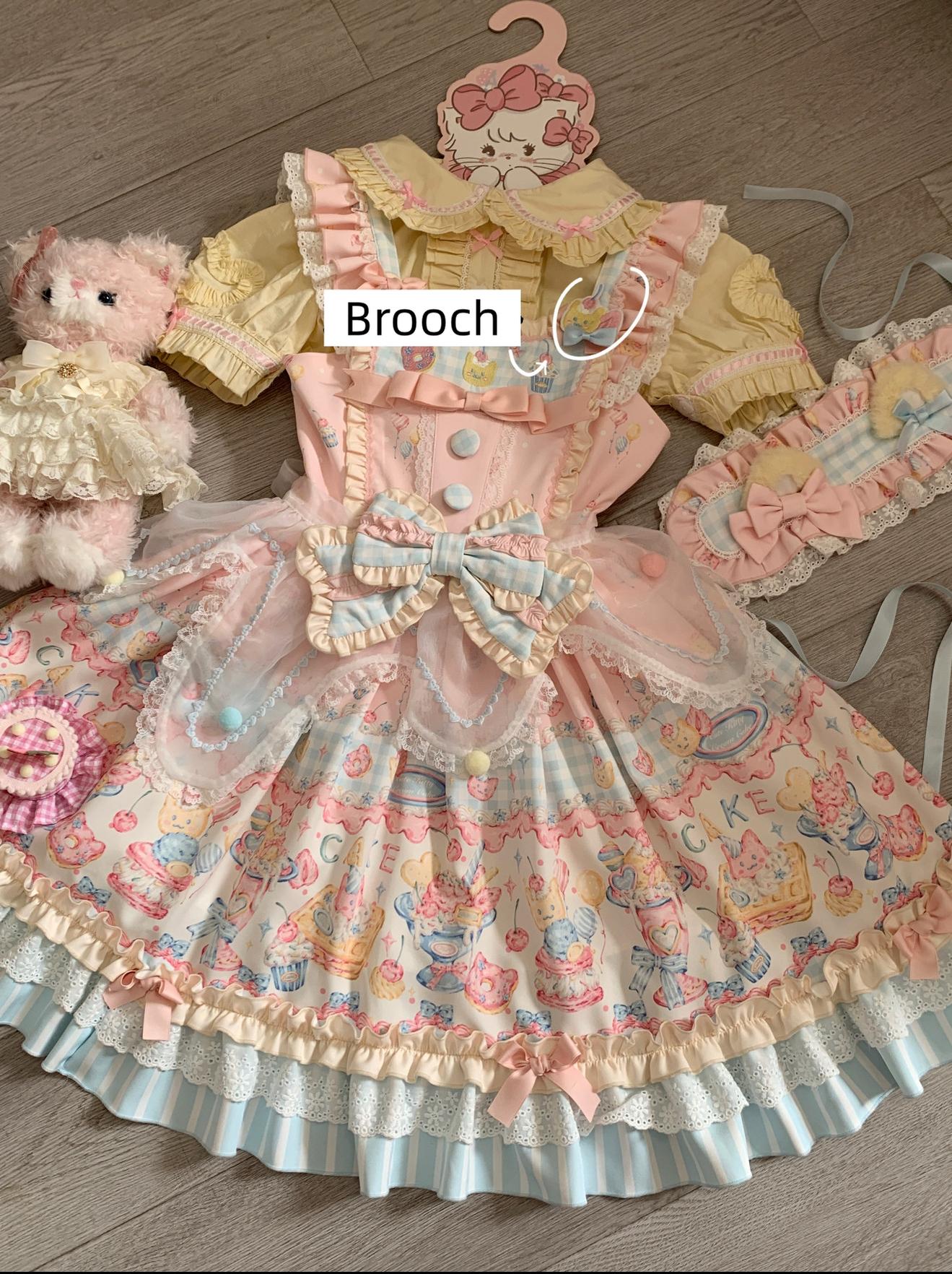 Sweet Cat Fruit Candy - Sweet Lolita Dessert Printed JSK Dress, Bows & Ruffles and Accessories - image 15