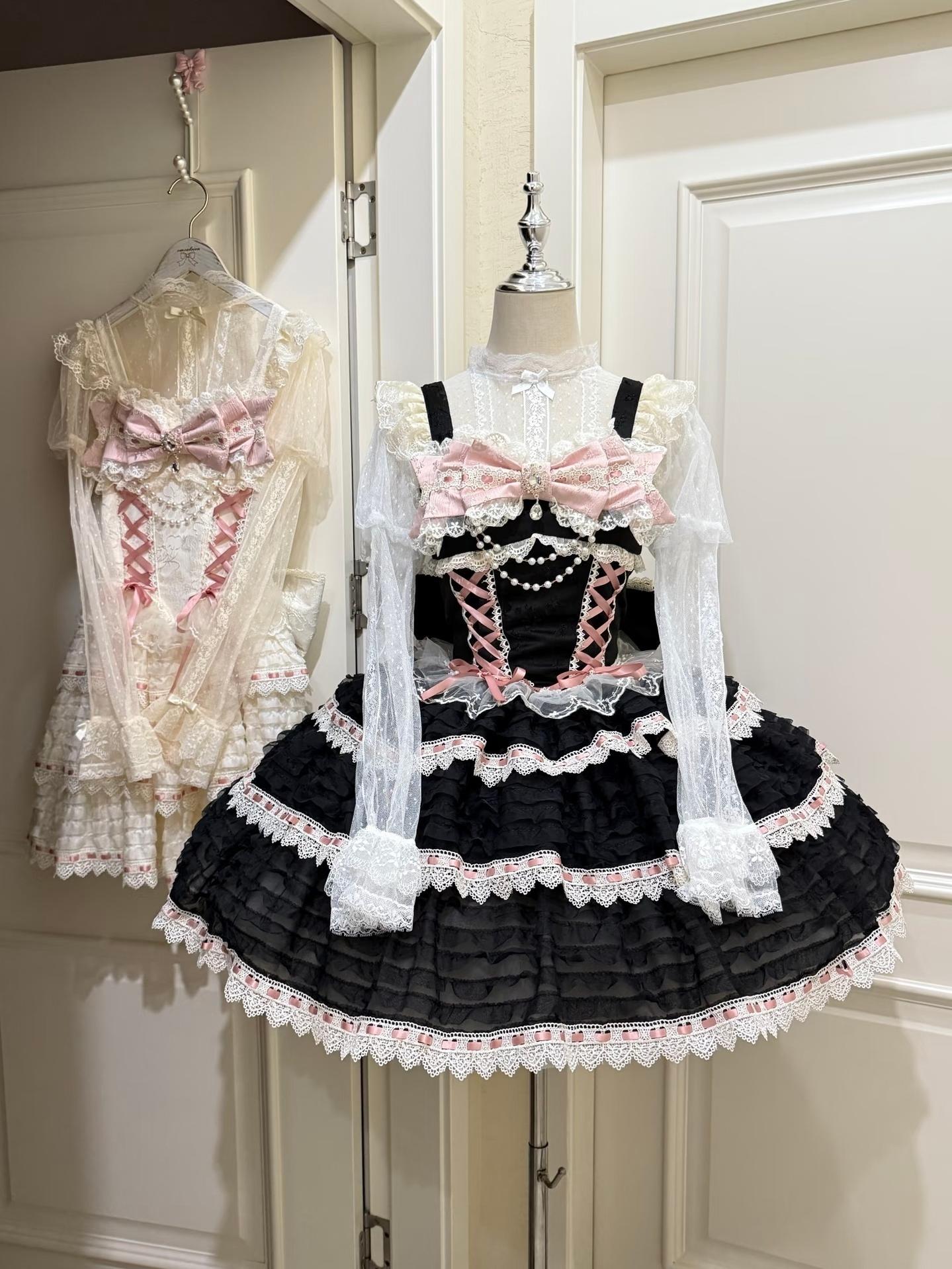 Floral Elegy - Sweet Lolita JSK Dress, Tiered Hem - image 5