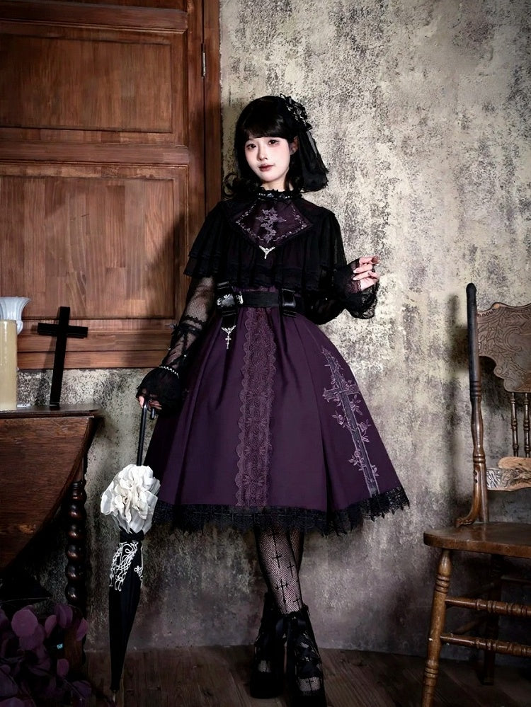 Embroidered Gothic JSK with Lace Accents - image 5