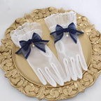 Elegant Lolita Bow Gloves, Retro Lace Glove - image 3