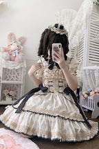 Bear’s Holiday - Sleeveless Double-Layered Ruffled Embroidered Bow Sweet Lolita JSK Dress - image 5