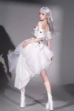 Silver Wings - Futuristic Punk Lolita JSK Dress Set - image 4