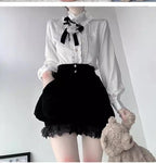Erosion Heart F-Type - Ouji Lolita Suit Black Velvet Shorts and Skirt - image 34