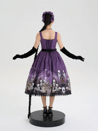 Purple Skeleton and Cross Print Gothic Lolita JSK - image 2