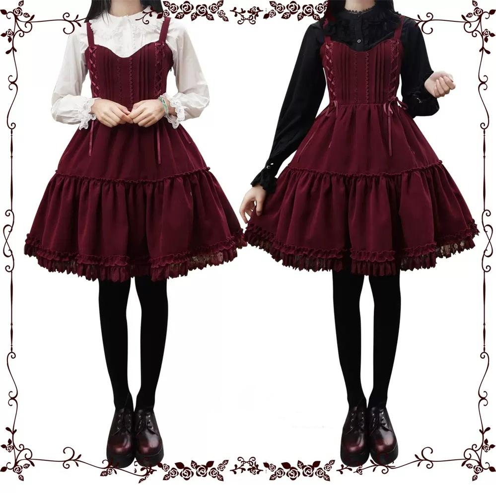 Garden Waltz 1.0 Burgundy Autumn Winter Lolita JSK - image 5