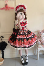 Sweet Berry Tale Strawberry Print Ruffle Bowknot Lace Sweet Lolita JSK Dress - image 23