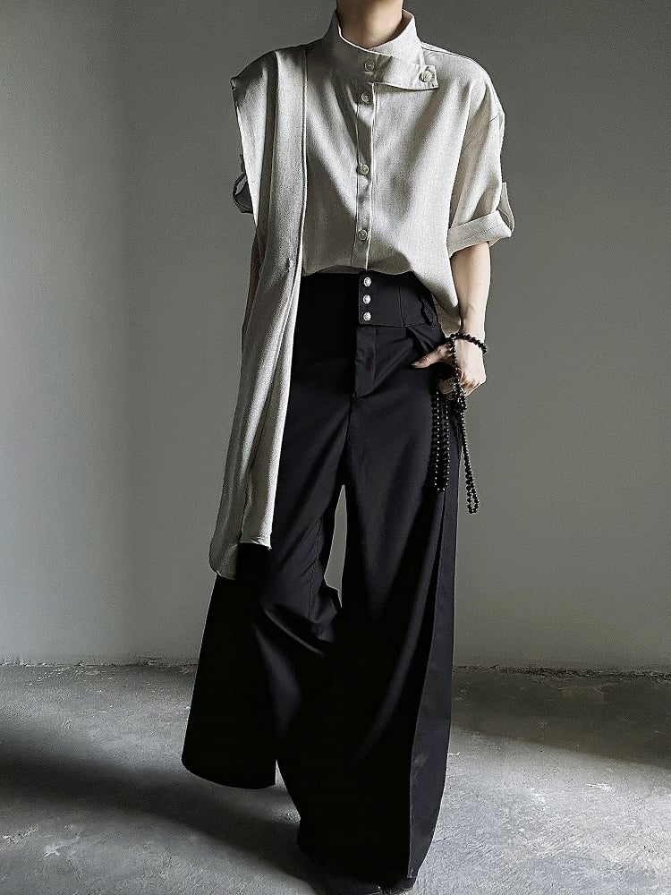 High-Waisted Draped Wide-Leg Ouji Pants - image 5