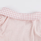 Pink Gingham Puff Sleeve Top with Tie Collar - serendipity - image 7