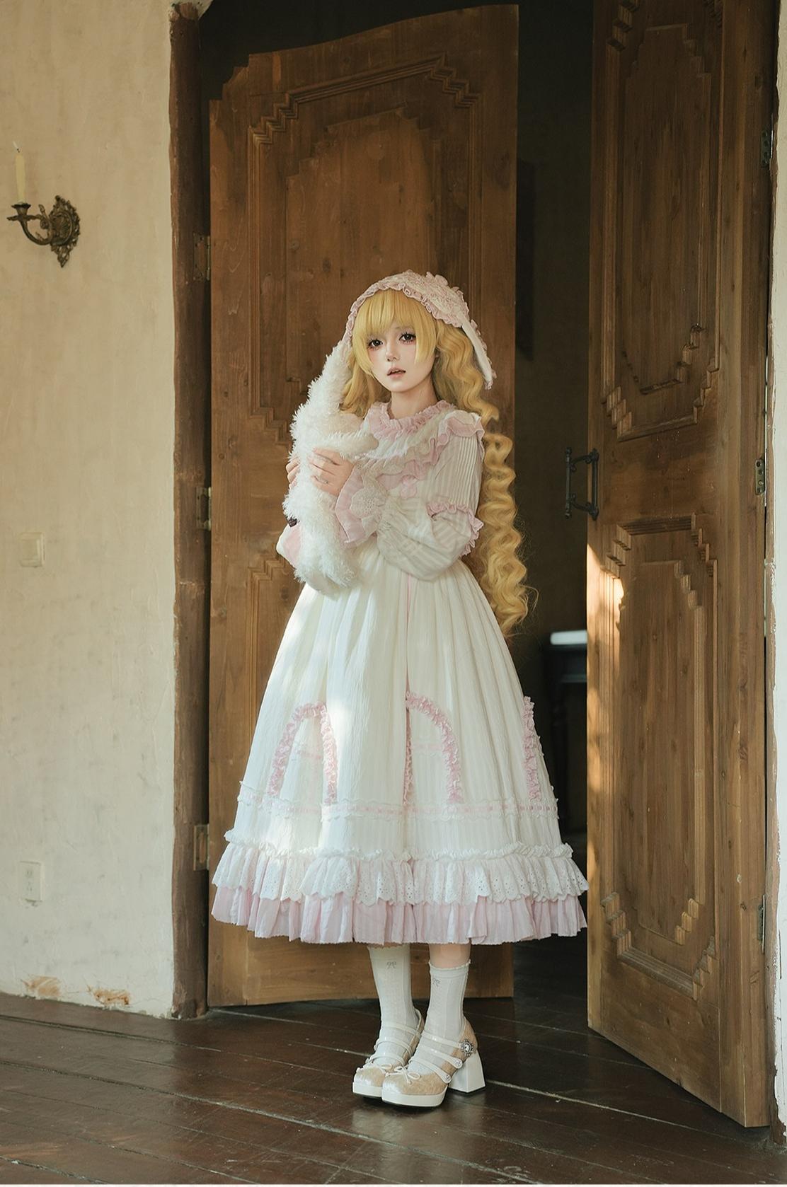 Lilian Classic Lolita Doll-Like OP Dress and Bunny Ear Hairband - image 6
