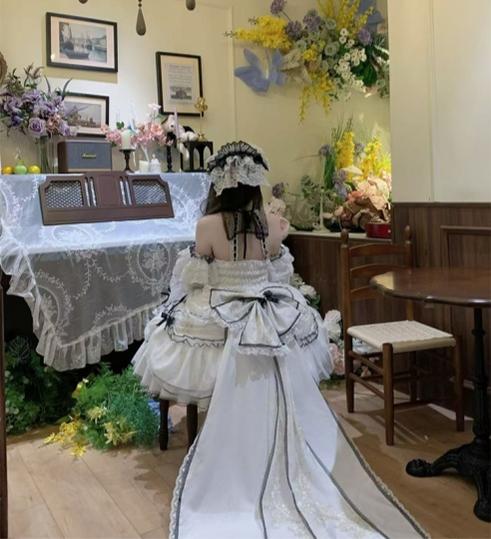 Layered Poem Wedding Sweet Plus Size Lolita JSK Dress Set - image 4