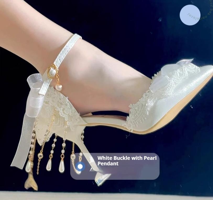 Lace Bridal Lolita Wedding Heels - image 11