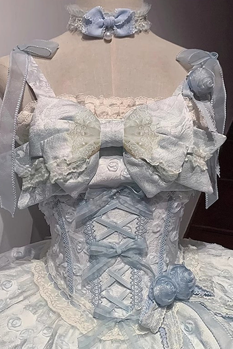 Floral Overture Sweet Lolita JSK Dress in Blue - image 3