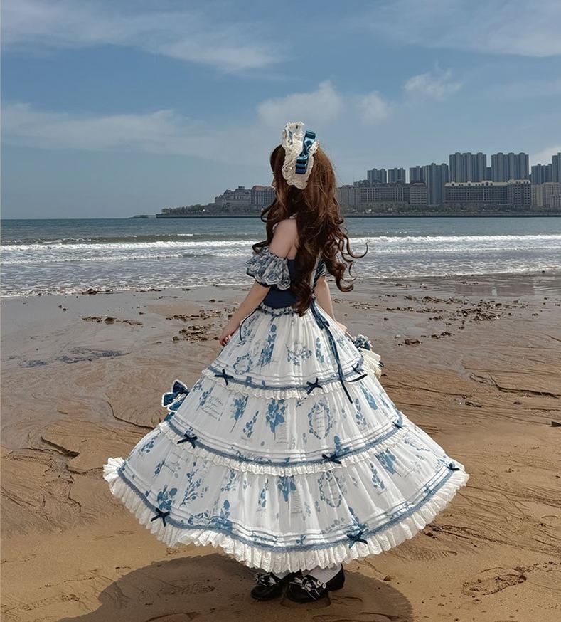 Mulberry Poetry Collection - Plus Size Lolita Printed Top & Skirt Set with Embroidery - image 19