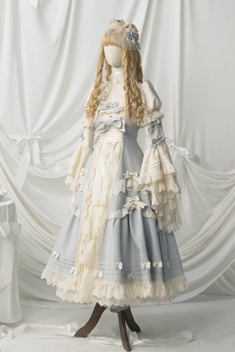 Letter Paper - Long Sweet Lolita JSK Dress in Blue - image 5